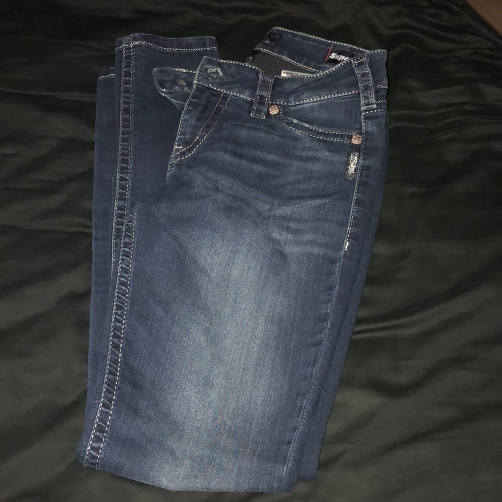 Silver skinny jeans